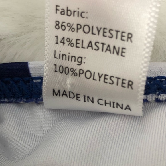 Zeraca Classic Luxury retro style polka dot bathing suit Med blue/ white - Picture 12 of 12